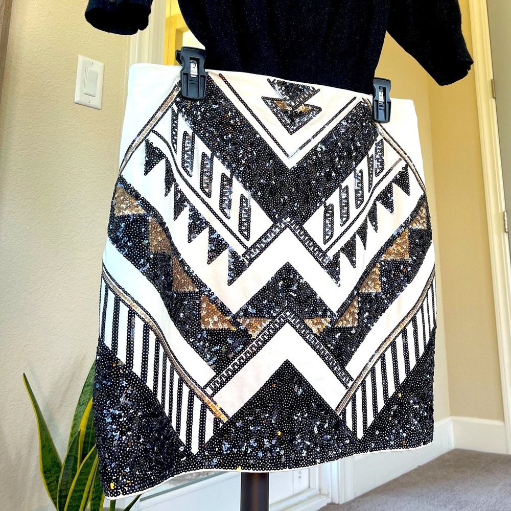 Express Sequin Mini Skirt - Medium - Aztec Style